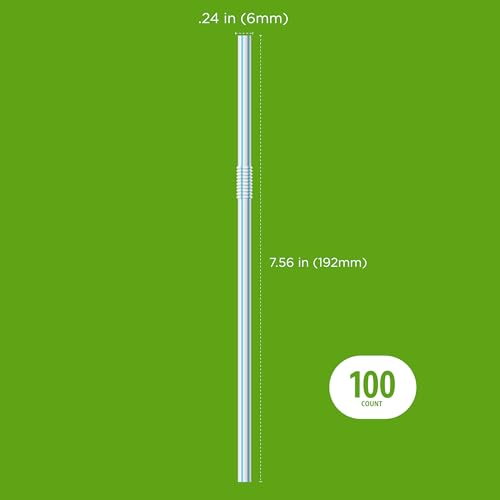 Amazon Basics Disposable Striped Plastic Flex Straws, BPA Free, - Product Imagery