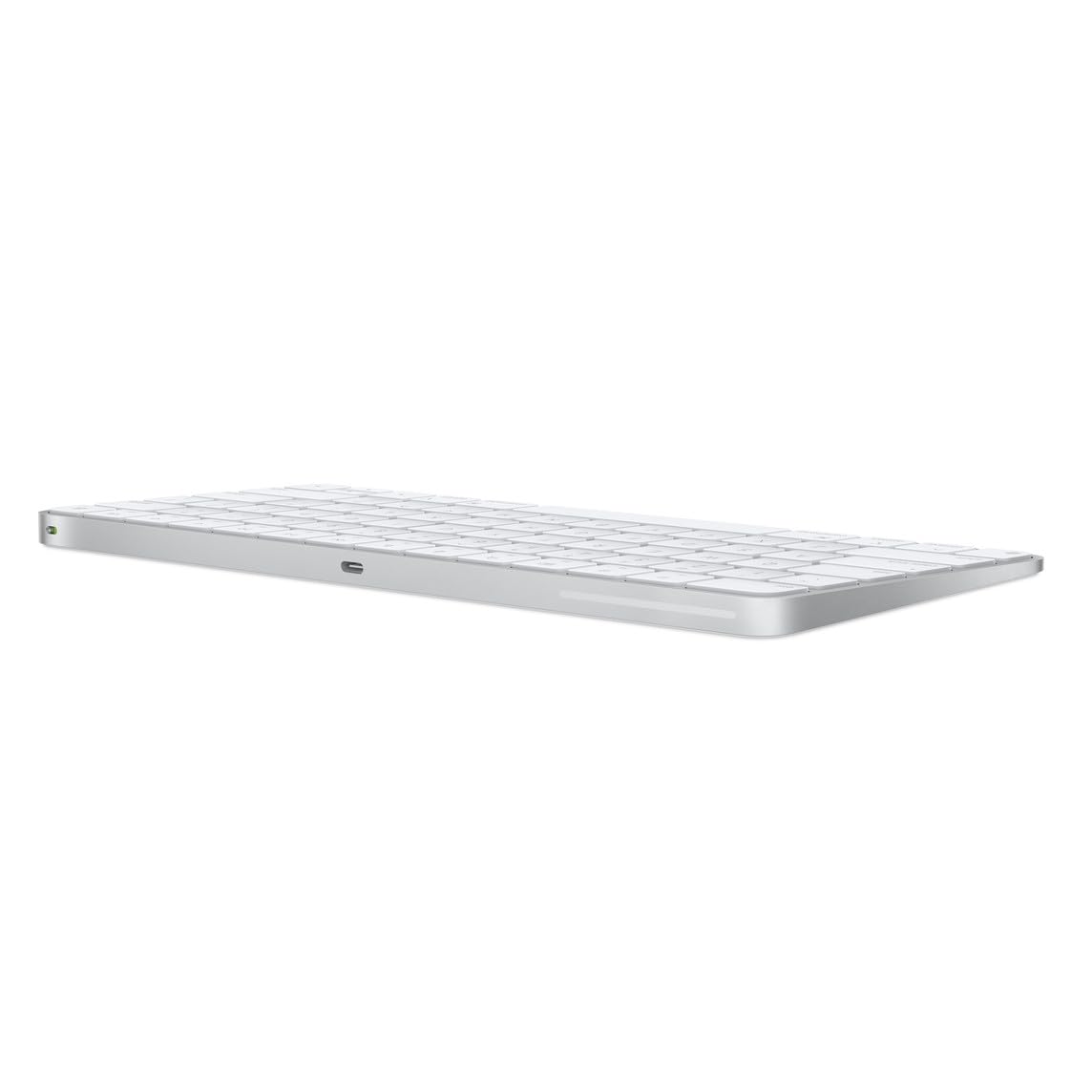 Apple Magic Keyboard US English Bluetooth keyboard with sleek black keys and compact design for comfortable typing.