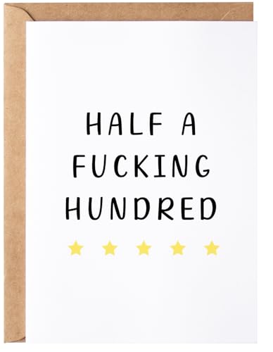 Half a Hundred Birthday Card - Funny 50th Birthday Gifts for - Product Imagery