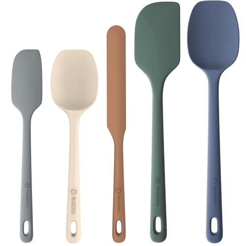ChefAide 5 Pieces Silicone Spatulas Set, Heat Resistant Rubber - Product Imagery