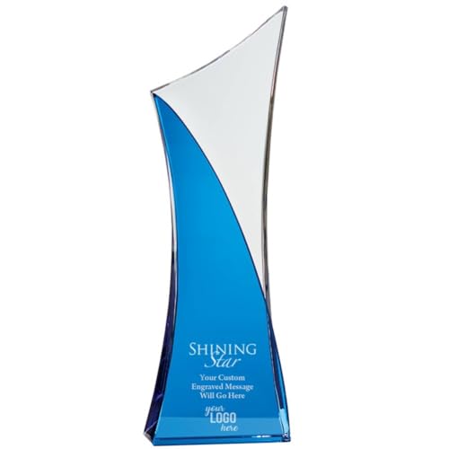 Baudville Custom Engraved Trophy - Sapphire Crystal - Collection - Product Imagery