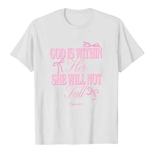 Tshirt for Women Short Sleeve Funny Print Tees Tops Round Neck - Product Imagery