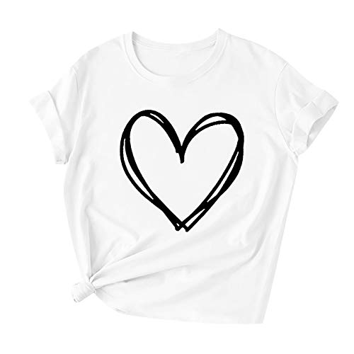 Tshirt for Women Short Sleeve Funny Print Summer Tees Tops Crew - Product Imagery