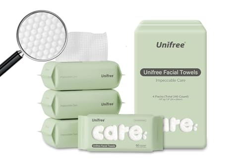 Unifree Facial Towel l Disposable Dry Wipes l 4 pack Value - UNIFREE Official Imagery - 1