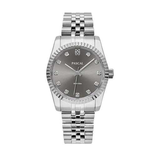 PASCAL Timeless Classic Diamond Watch for Women Men, Swiss Quartz - Product Imagery