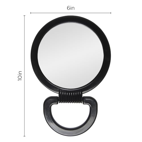 Diane Double-Sided Hand Mirror, 1X & 3X Magnification, 6" - Product Imagery