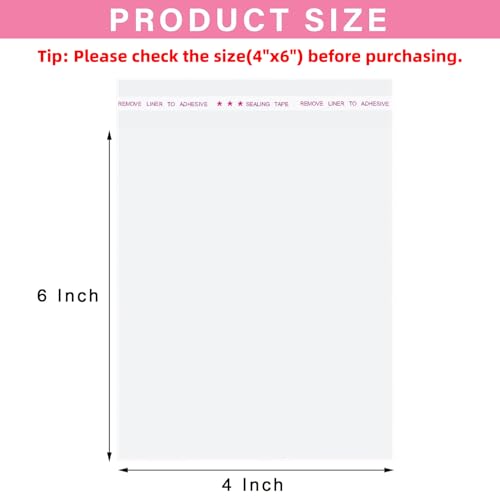 4x6 In Cookie Bags Clear Self Sealing Cellophane Treat Bags - Product Imagery