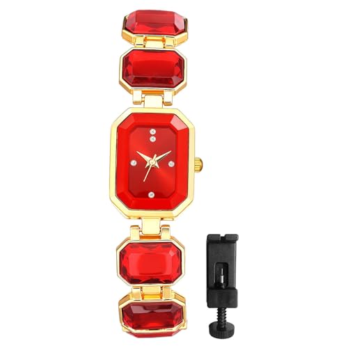JewelryWe Women's Square Crystal Watch: Quartz Analog Elegant - Product Imagery