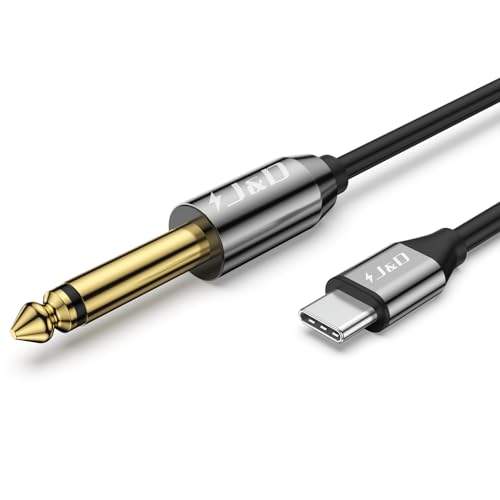 J&D USB-C to 6.35mm 1/4 inch TS Audio Cable, Gold Plated USB Type by J&D - Angle View 1