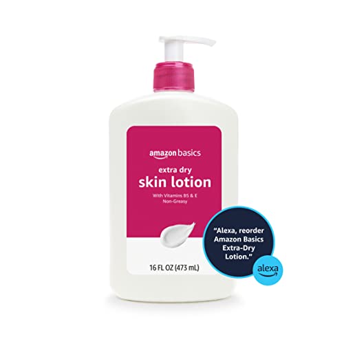 Amazon Basics Body Lotion For Dry Skin with Vitamins B5 & E, - Product Imagery