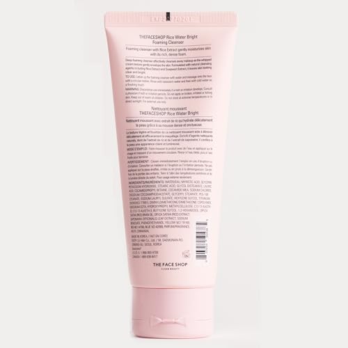 THE FACE SHOP Rice Water Bright Foaming Cleanser, Face Wash, 5.0 - Product Imagery