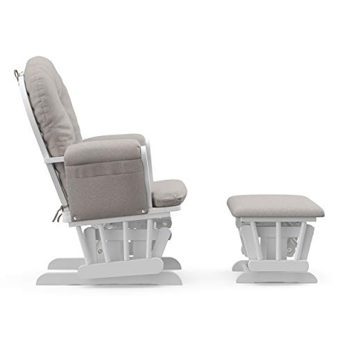 Storkcraft Premium Hoop Glider & Ottoman, White/Taupe Swirl - Product Imagery