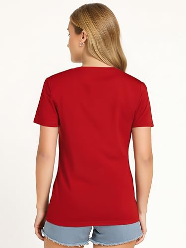 V Neck T Shirts for Women, Athletic Short Sleeve Workout Top, UV - Product Imagery