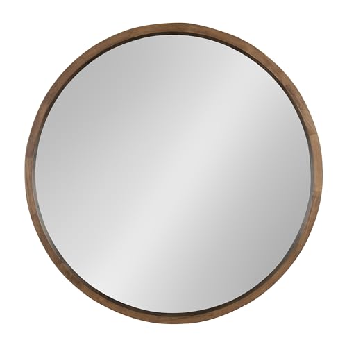 Kate and Laurel Hutton Round Decorative Wood Frame Wall Mirror, - Product Imagery