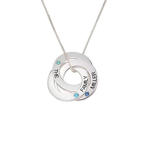Personalized Russian Ring Pendant Necklace with - Product Imagery