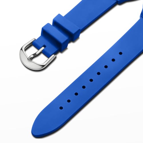 Letoff Blue Silicone Watch for Women/Men, Yellow Roman Numeral - Product Imagery