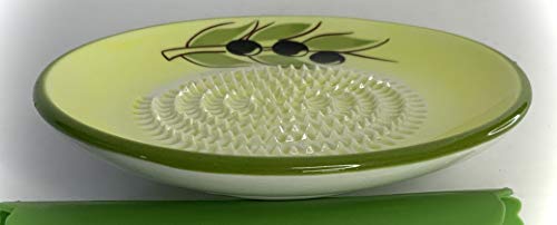 Premium Ceramic Garlic Grater Plate Set - Yellow Olive - Product Imagery