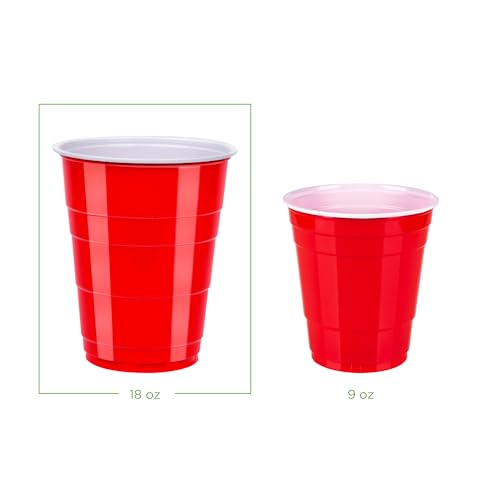 Amazon Basics Sturdy Disposable Plastic Party Cups for Cold - Product Imagery
