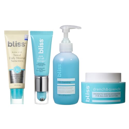 Bliss Skin Starter Kit 4pc Set: Fab Foaming Exfoliating Cleanser, Dren - View 1