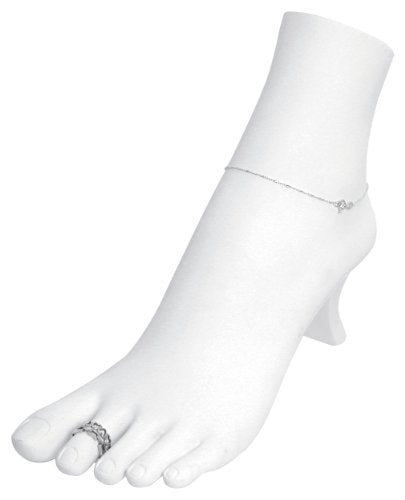 White Polystyrene Toe Ring Chain Ankle Bracelet Foot Display - Product Imagery