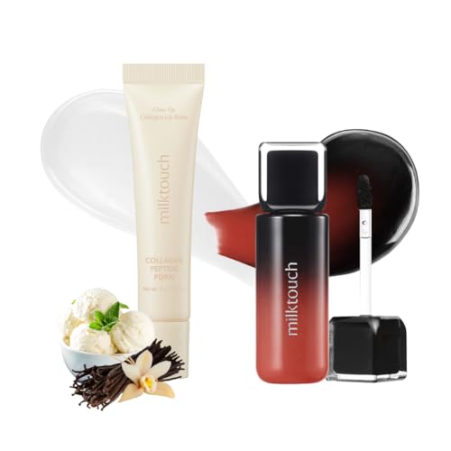 MILKTOUCH Black Peel Off Lip Tattoo #05 Black Fig + Collagen Lip Balm #VanillaCake - MILKTOUCH Official Product View 1