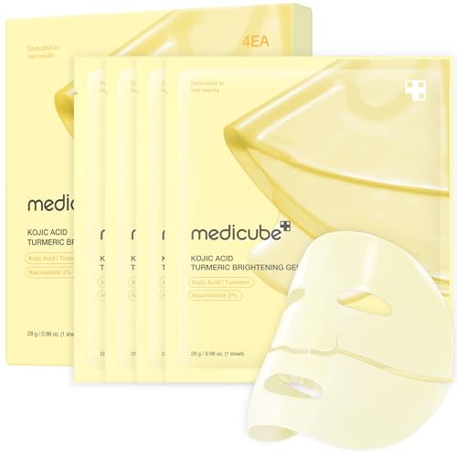 medicube Jelly Gel Mask with Brightening Kojic Acid Turmeric, 4EA - Product Imagery