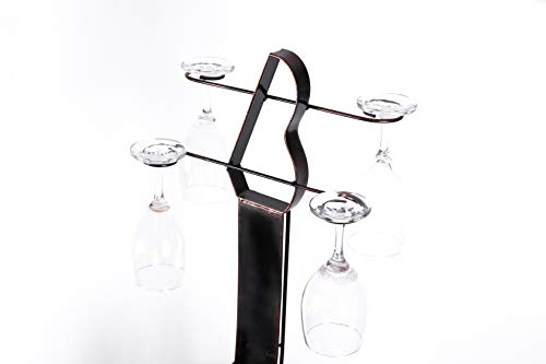 Vintiquewise Vintage Wood and Metal Guitar Shaped Wine Bottle - Product Imagery