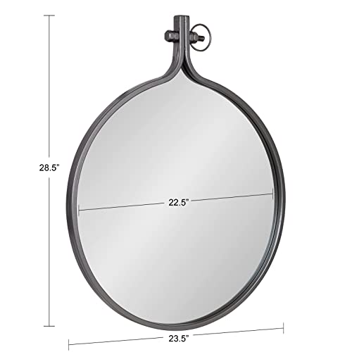 Kate and Laurel Yitro Round Industrial Rustic Metal Framed Wall - Product Imagery