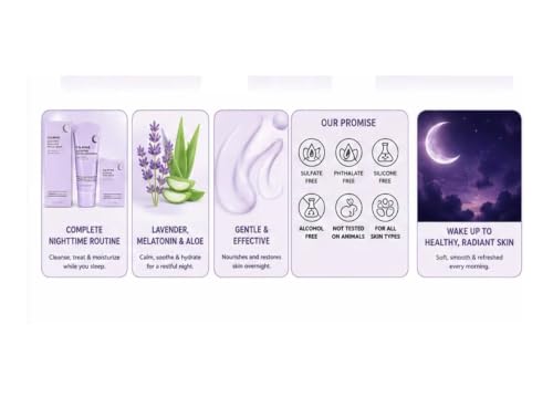 Care Calming Nighttime Skincare Set – Facial Cleanser, Recovery - Product Imagery