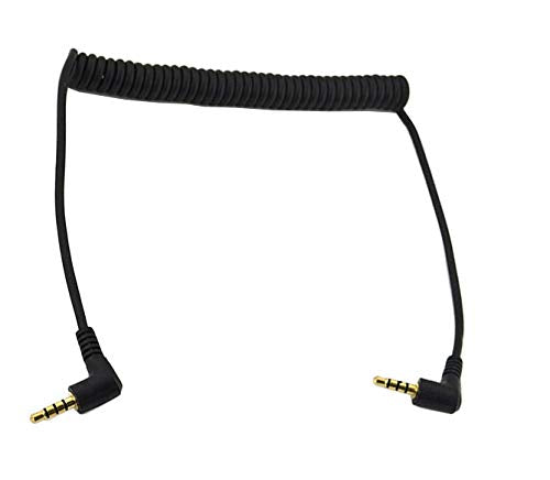 Halokny Coiled Stereo Audio Cable,   90 Degree Right Angle 3.5mm by Halokny - Angle View 1