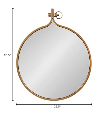 Kate and Laurel Yitro Round Industrial Modern Metal Framed Wall - Product Imagery
