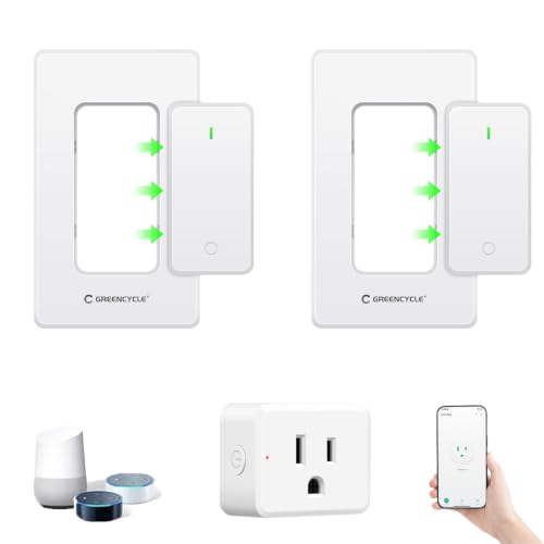 Greencycle WiFi Plug with 2 Wall Switches App Voice Wireless - greencycle Official Imagery - 1