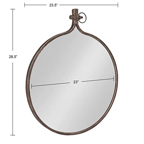 Kate and Laurel Yitro Round Industrial Rustic Metal Framed Wall - Product Imagery
