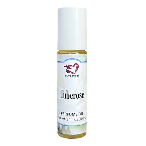 Tuberose Perfume Oil | .03 oz/10 ml Roll On Bottle with Organic - Product Imagery