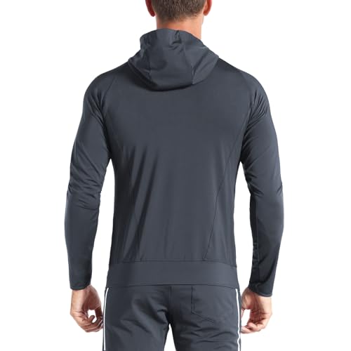 BROKIG Mens Windbreak Running Jacket Zip Up Hoodie - Product Imagery
