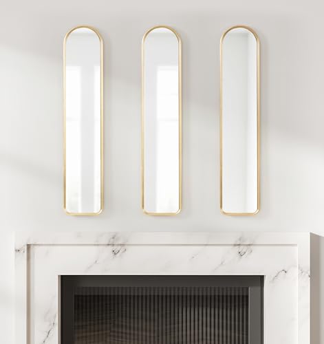 Kate and Laurel Caskill Slim Panel Wall Mirror; 8 x 38; Gold; - Product Imagery