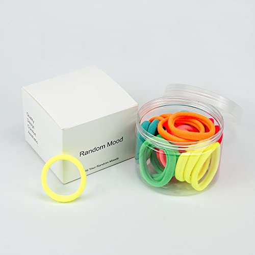 48PCS Seamless Luminous Color Hair Ties High Elastic Ponytail - Product Imagery