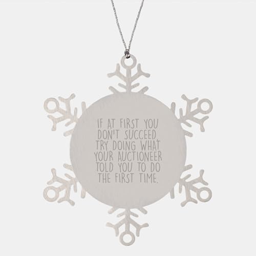 Funny Auctioneer Gifts, Snowflake Ornament from Friends, Family, - Product Imagery