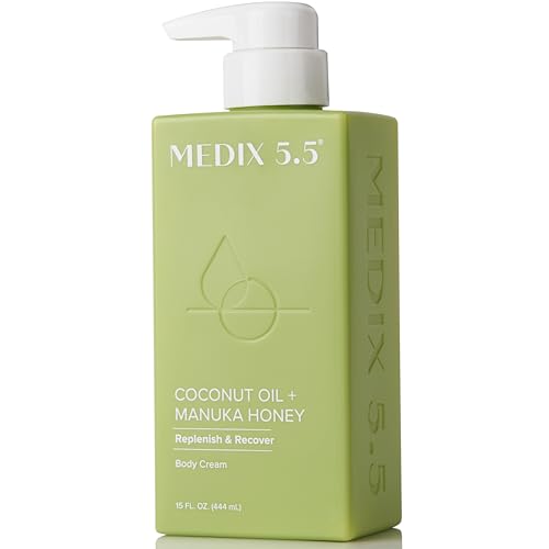 Medix 5.5 Men & Women Coconut Body Lotion + Manuka Honey Cream | Natural Coconut Oil Lotion | Moisturizer Cream Body Butter Skin Care Balm | Stretch Marks, Cellulite, & Dry Skin |15 Fl Oz - Medix 5.5 Official Product View 1