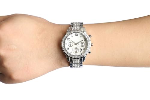 Unisex Diamond Watches Men and Women Fashion Rose Gold Silver - Product Imagery