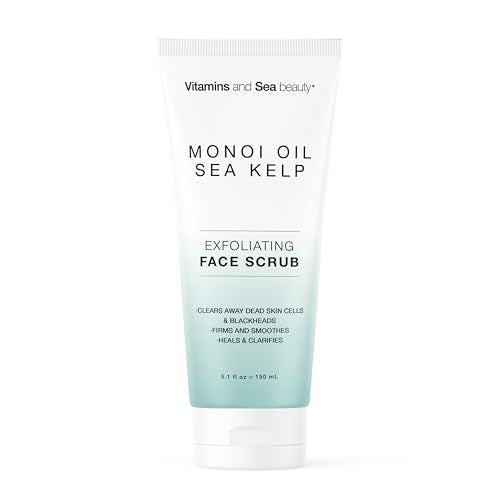 Exfoliating Face Scrub with Monoi Oil & Sea Kelp – Clarifying & - Product Imagery