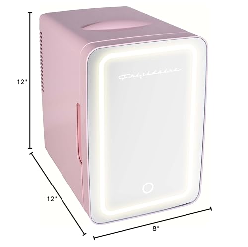 FRIGIDAIRE Mini Personal Fridge Cooler, LED Lighted Mirror, 6.5L - Product Imagery