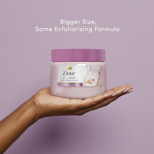 Dove Himalayan Salt & Rose Oil Body Scrub Exfoliates and Deeply - Product Imagery