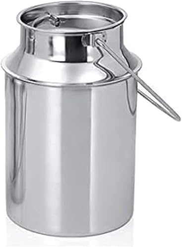 Stainless Steel Silver Color Milk Can, Ghee Pot Oil Canister - Product Imagery