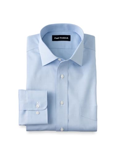 Paul Fredrick Men's Non-Iron Pinpoint Spread Collar Button Cuffs - Product Imagery