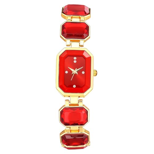 JewelryWe Women's Square Crystal Watch: Quartz Analog Elegant - Product Imagery