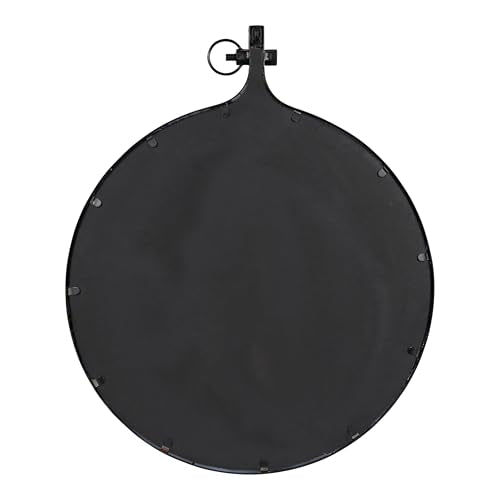 Kate and Laurel Yitro Round Industrial Modern Metal Framed Wall - Product Imagery