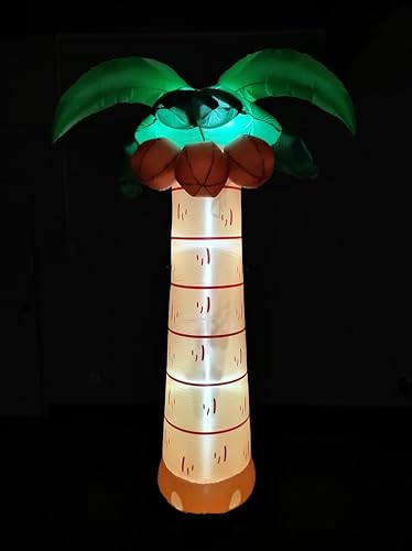8 Foot Tall Jumbo Summer Party Inflatable Palm Tree with Coconuts - Product Imagery