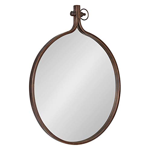Kate and Laurel Yitro Round Metal Wall Mirror, 23.5 x 28.5, - Product Imagery