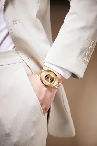 FANMIS Luxury Men's and Women's Golden Business Diamond Watch - Product Imagery